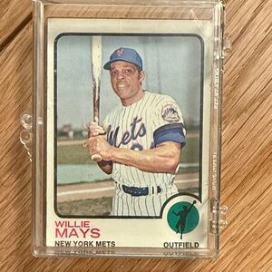 Willie Mays New York Mets Baseball Card - Classic Player Image PSA 9